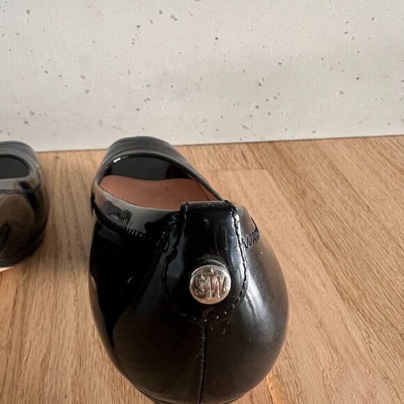 Stuart Weitzman Black Patent Leather‎ peep Toe pumps Heels Shoes Sz 6M - Picture 4 of 7